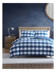 Earlington Gingham Quilt Cover Set  in Denim