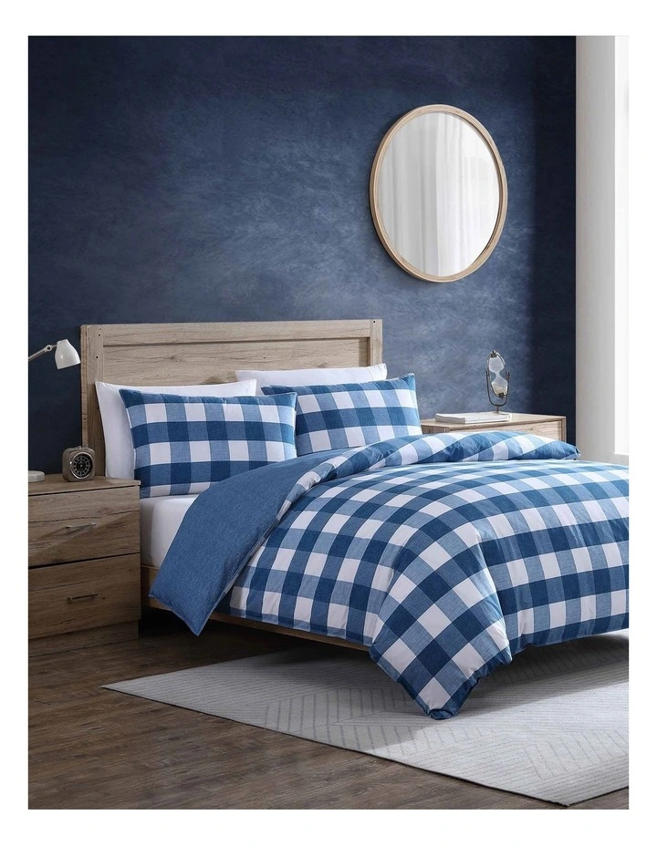 Earlington Gingham Quilt Cover Set  in Denim image 2