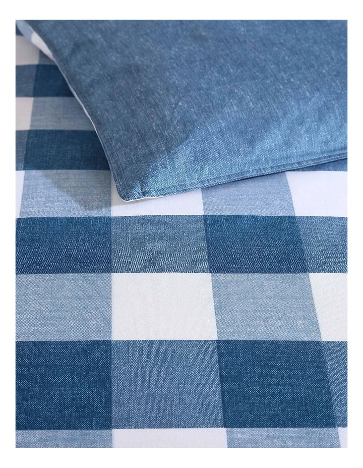 Earlington Gingham Quilt Cover Set  in Denim image 3