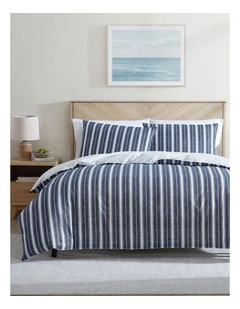 Ocean Stripe Quilt Cover Set in Navy