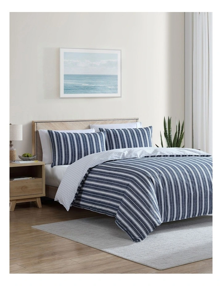 Ocean Stripe Quilt Cover Set in Navy image 2