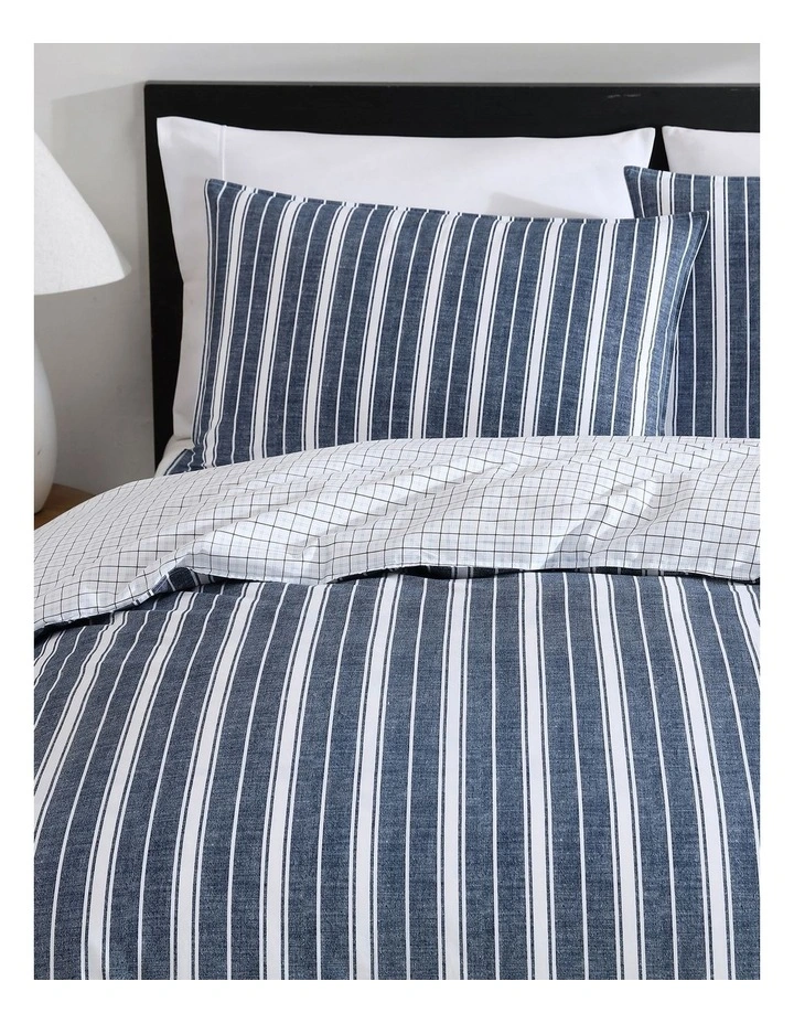Ocean Stripe Quilt Cover Set in Navy image 3