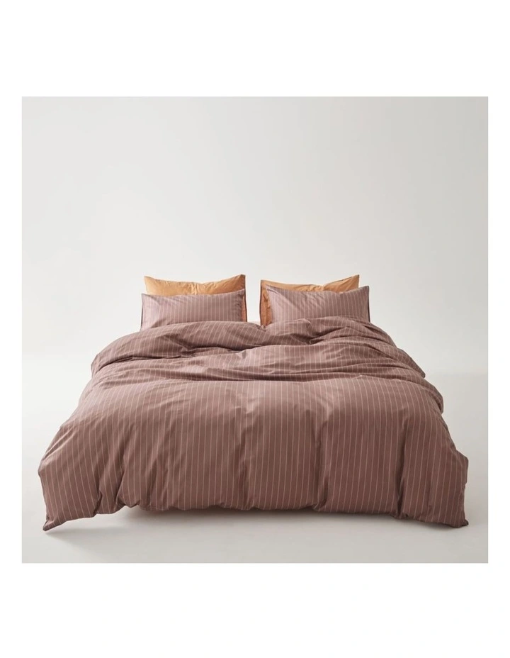 GIOIA CASA Sunny Reversible Printed Cotton Quilt Cover Set in Taupe image 1