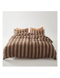 GIOIA CASA Eli Reversible Printed Cotton Quilt Cover Set in Brown