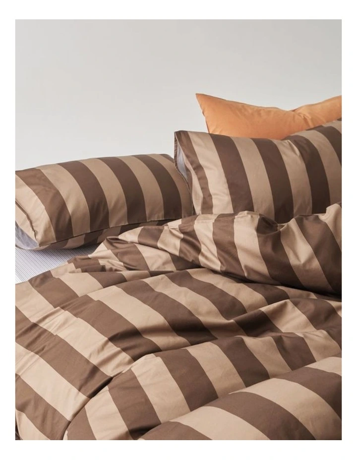 GIOIA CASA Eli Reversible Printed Cotton Quilt Cover Set in Brown image 3