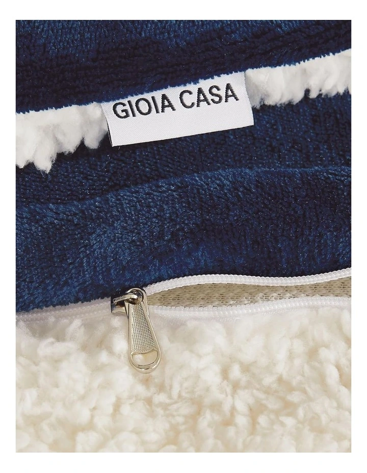 GIOIA CASA Teddy Sherpa Reversible Quilt Cover Set in Navy Blue image 3