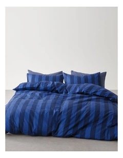 Lenny Reversible Printed Cotton Quilt Cover Set in Royal Blue