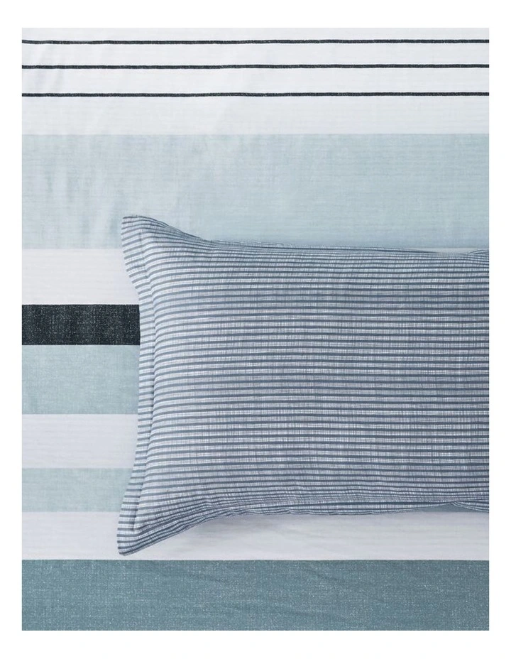 GIOIA CASA Nathan Reversible Printed Cotton Quilt Cover Set in Blue image 7