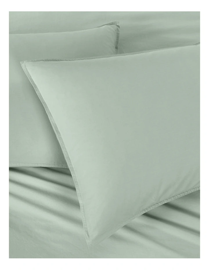 GIOIA CASA Vintage Washed Cotton Quilt Cover Set in Sage Green image 3