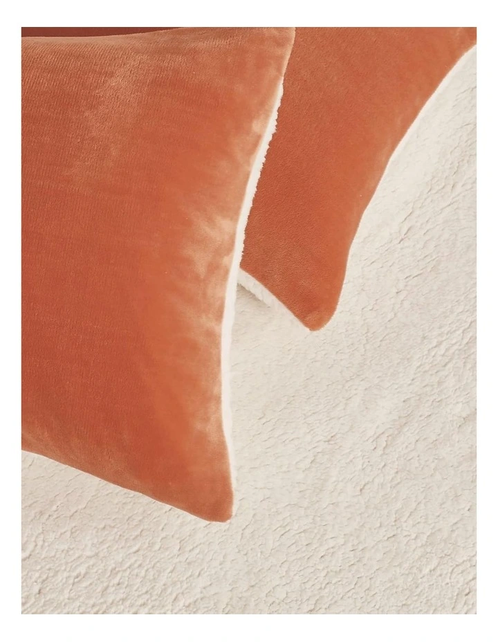 GIOIA CASA Teddy Sherpa Reversible Quilt Cover Set in Terracotta image 6