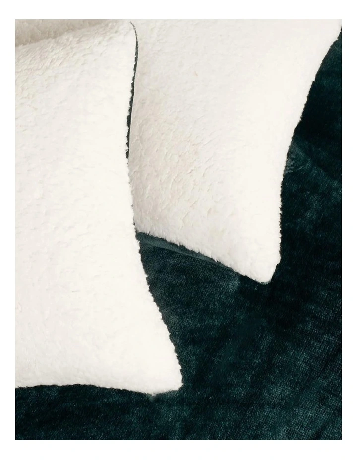 GIOIA CASA Teddy Sherpa Reversible Quilt Cover Set in Emerald Green image 7