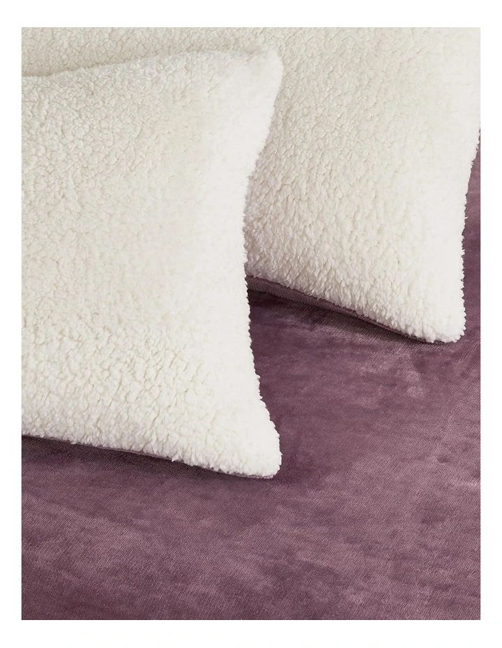 GIOIA CASA Teddy Sherpa Reversible Quilt Cover Set in Mauve image 7