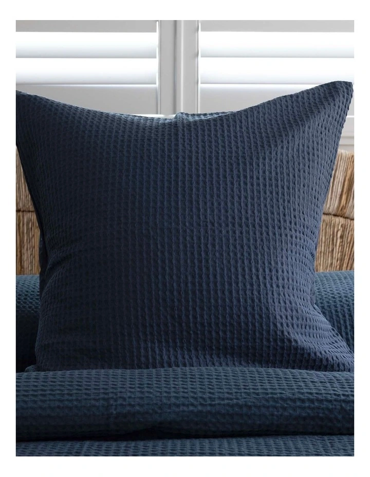 Dorset Waffle Euro Pillowcase Navy image 2