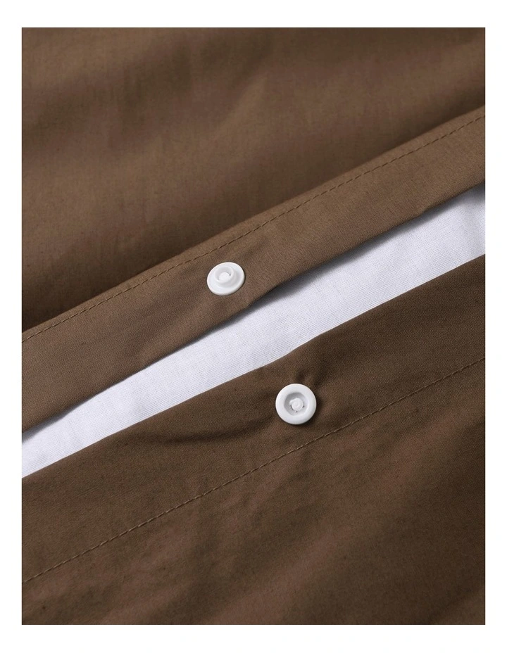 Dreamaker 300TC Cotton Percale Quilt Cover Set in Chocolate image 3