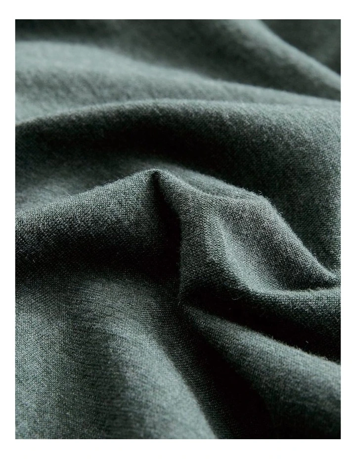 GIOIA CASA Jersey Cotton Fitted Sheet in Forest Green image 3