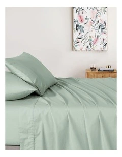 GIOIA CASA Vintage Washed Cotton Sheet Set in Sage Green