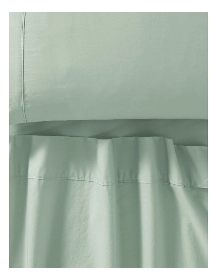 GIOIA CASA Vintage Washed Cotton Sheet Set in Sage Green image 2