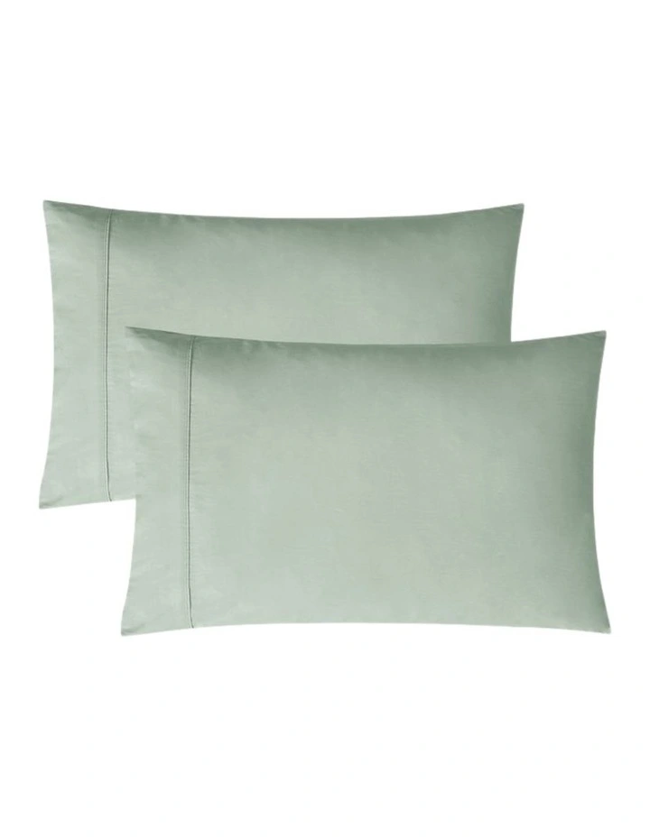 GIOIA CASA Vintage Washed Cotton Sheet Set in Sage Green image 5