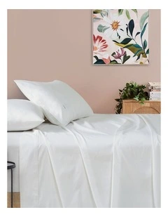 GIOIA CASA Vintage Washed Cotton Sheet Set in White