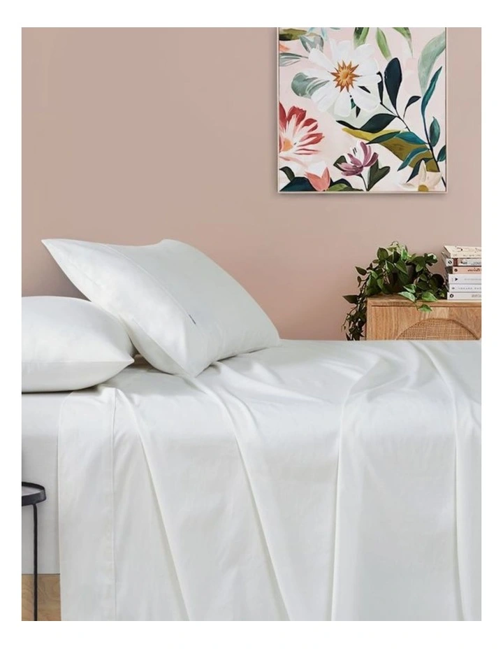 GIOIA CASA Vintage Washed Cotton Sheet Set in White image 1