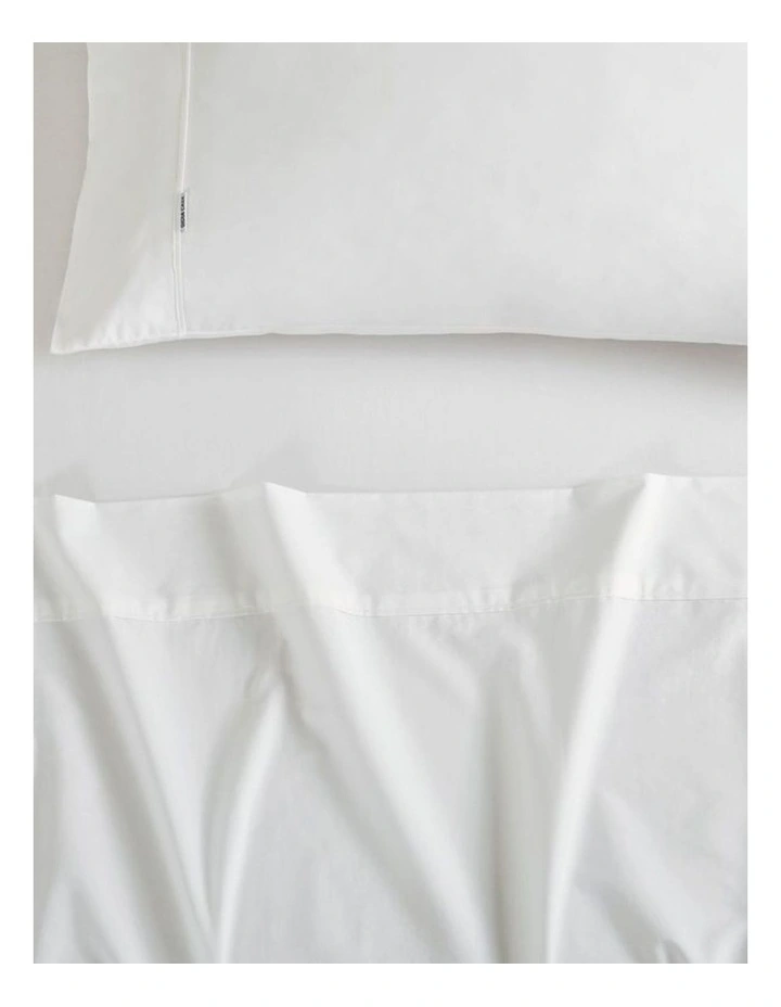GIOIA CASA Vintage Washed Cotton Sheet Set in White image 2