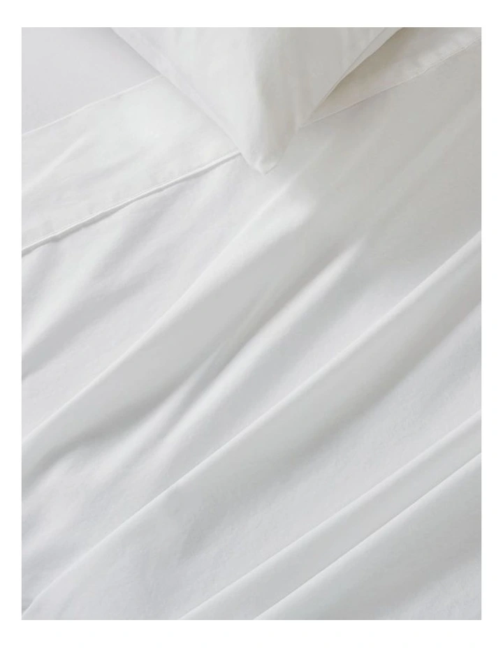 GIOIA CASA Vintage Washed Cotton Sheet Set in White image 3