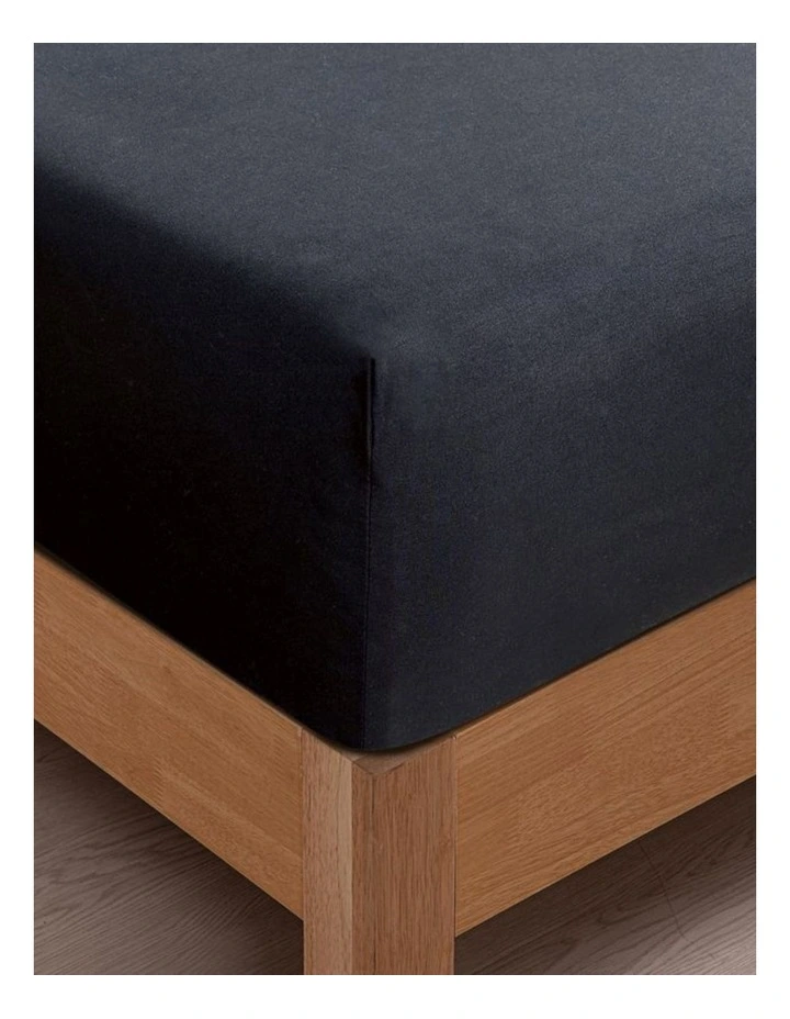 CleverPolly Vintage Washed Microfibre Fitted Sheet Set in Black image 2