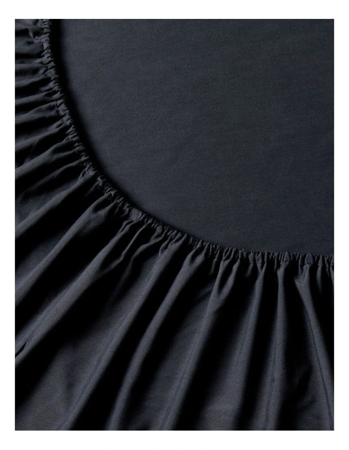 CleverPolly Vintage Washed Microfibre Fitted Sheet Set in Black image 4