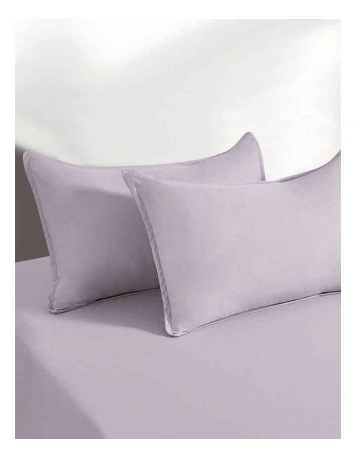CleverPolly Vintage Washed Microfibre Fitted Sheet Set in Lilac image 2