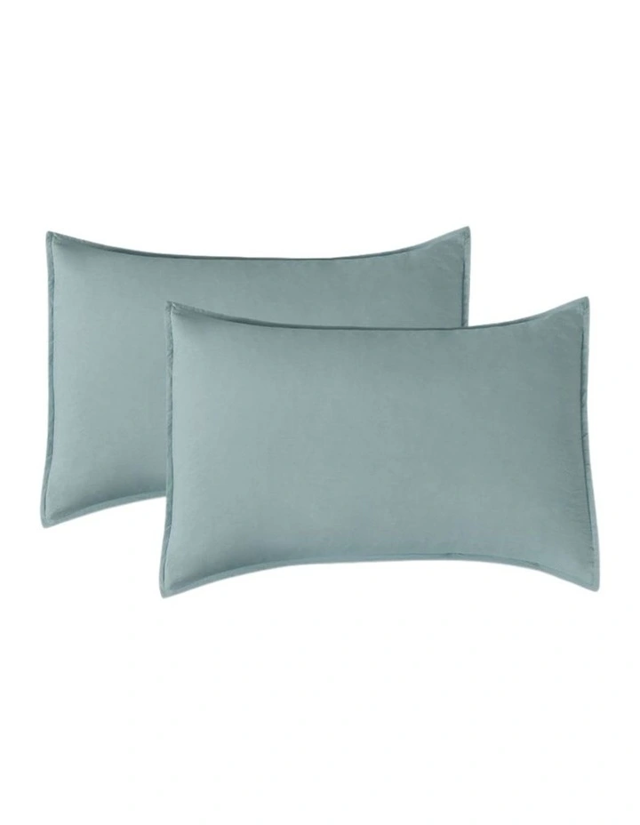 CleverPolly Vintage Washed Microfibre Sheet Set in Seafoam image 6