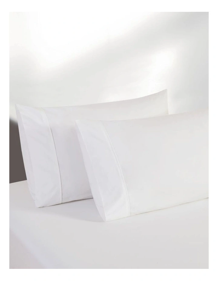 GIOIA CASA Vintage Washed Cotton Fitted Sheet Set in White image 2