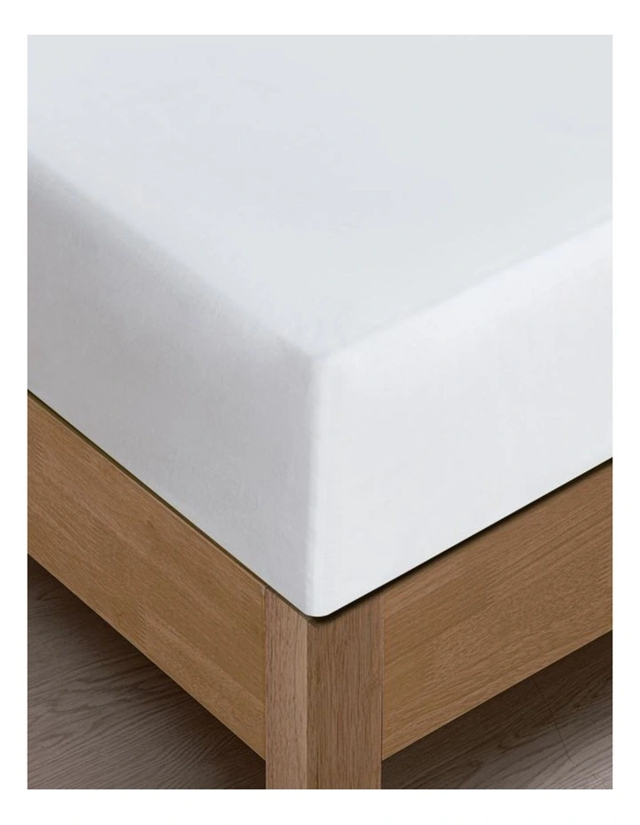 GIOIA CASA Vintage Washed Cotton Fitted Sheet Set in White image 3