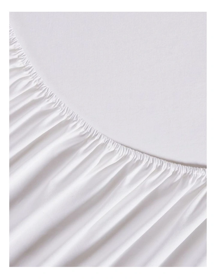 GIOIA CASA Vintage Washed Cotton Fitted Sheet Set in White image 4
