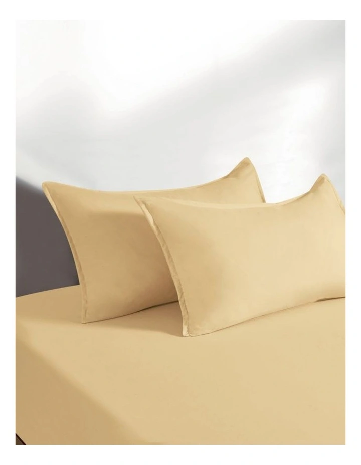 CleverPolly Vintage Washed Microfibre Fitted Sheet Set in Butter image 2