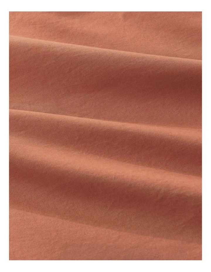 GIOIA CASA Vintage Washed Cotton Fitted Sheet Set in Brick image 5
