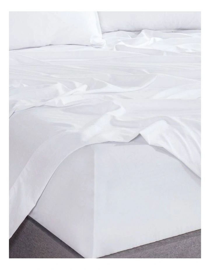 CleverPolly Vintage Washed Microfibre Sheet Set in White image 2