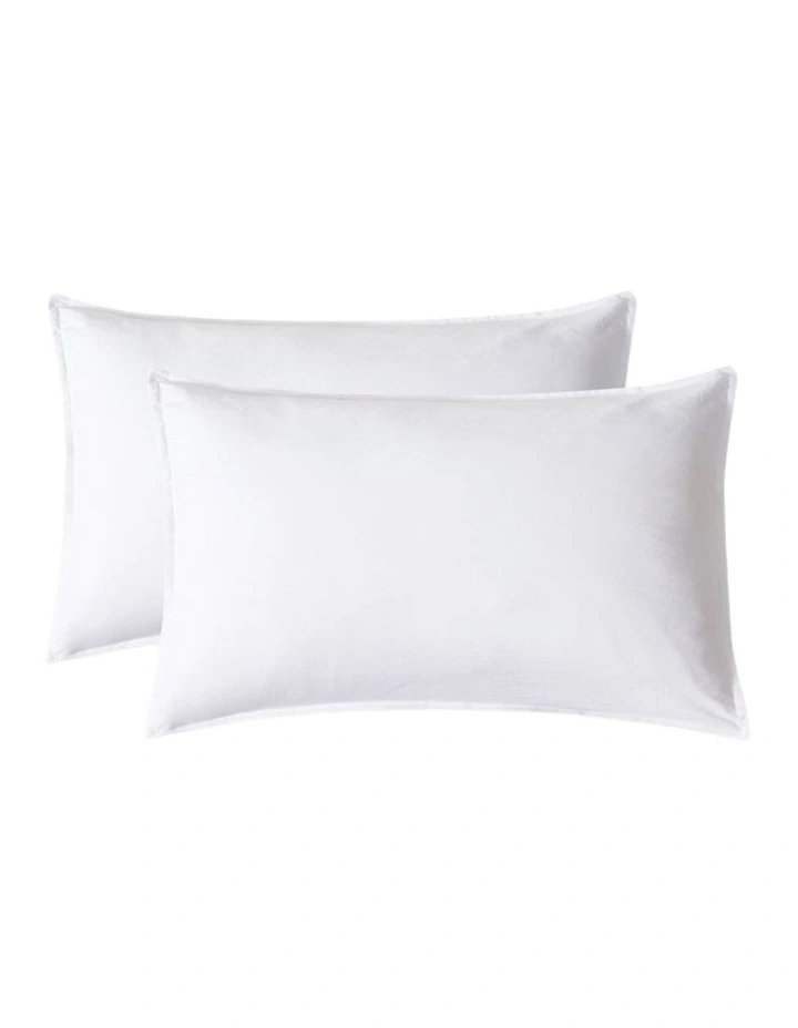 CleverPolly Vintage Washed Microfibre Sheet Set in White image 6