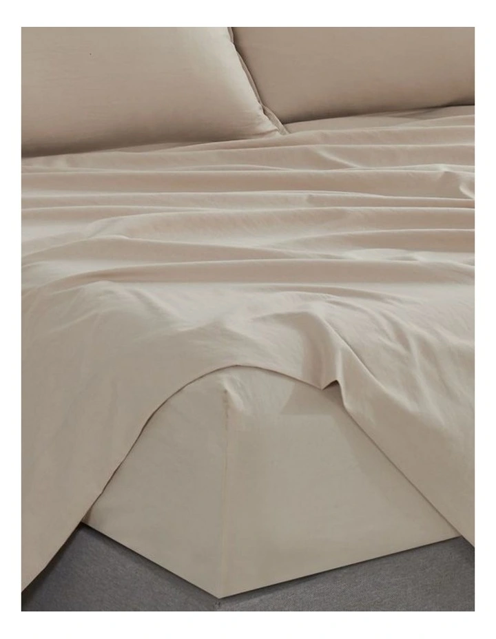 CleverPolly Vintage Washed Microfibre Sheet Set in Linen image 2