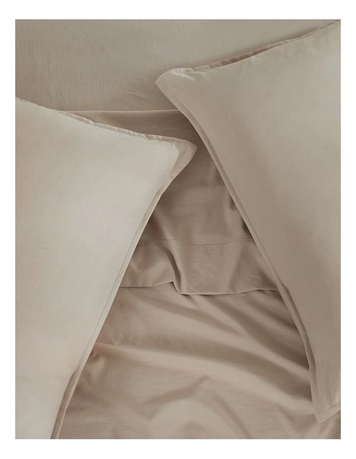 CleverPolly Vintage Washed Microfibre Sheet Set in Linen image 4