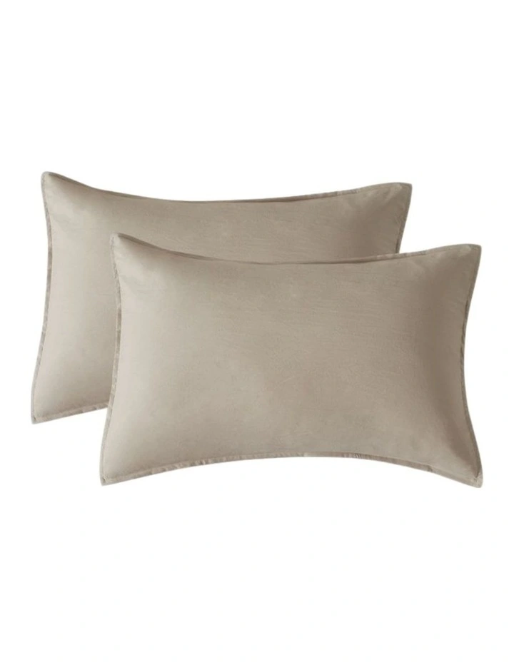 CleverPolly Vintage Washed Microfibre Sheet Set in Linen image 5