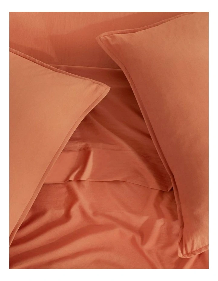 CleverPolly Vintage Washed Microfibre Sheet Set in Terracotta image 5
