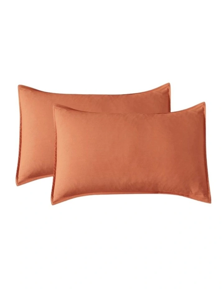 CleverPolly Vintage Washed Microfibre Sheet Set in Terracotta image 6