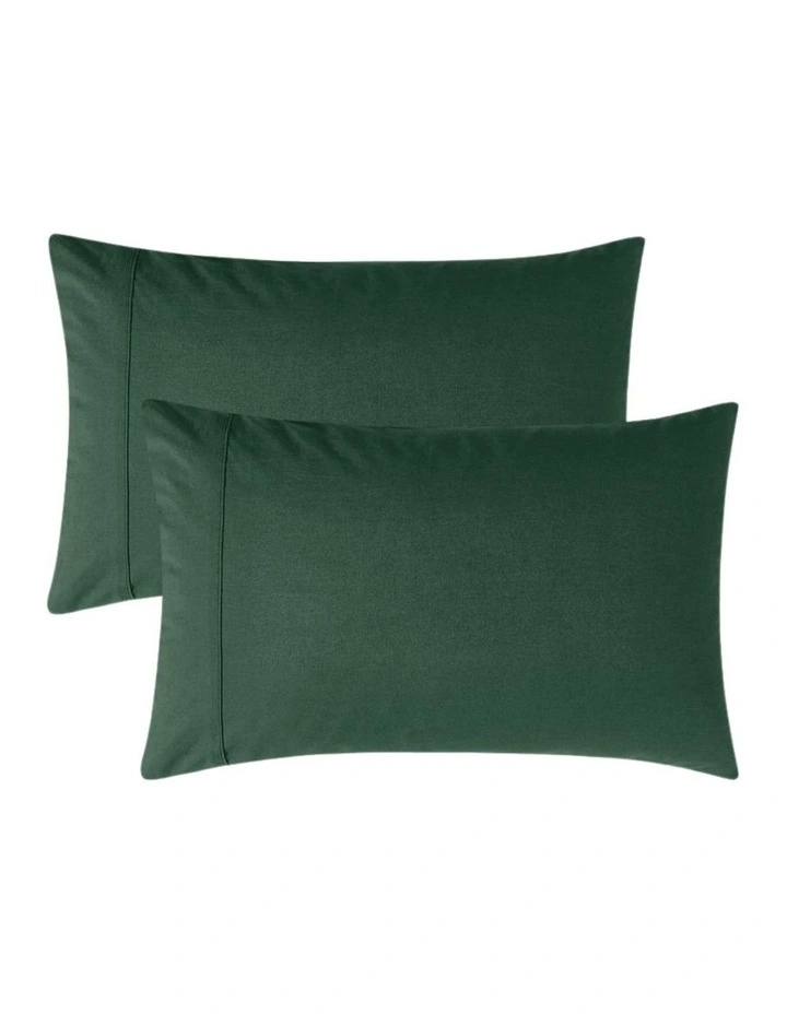 GIOIA CASA Vintage Washed Cotton Sheet Set in Forest Green image 5
