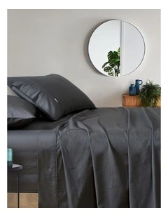 GIOIA CASA Vintage Washed Cotton Sheet Set in Charcoal
