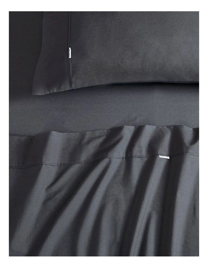 GIOIA CASA Vintage Washed Cotton Sheet Set in Charcoal image 2