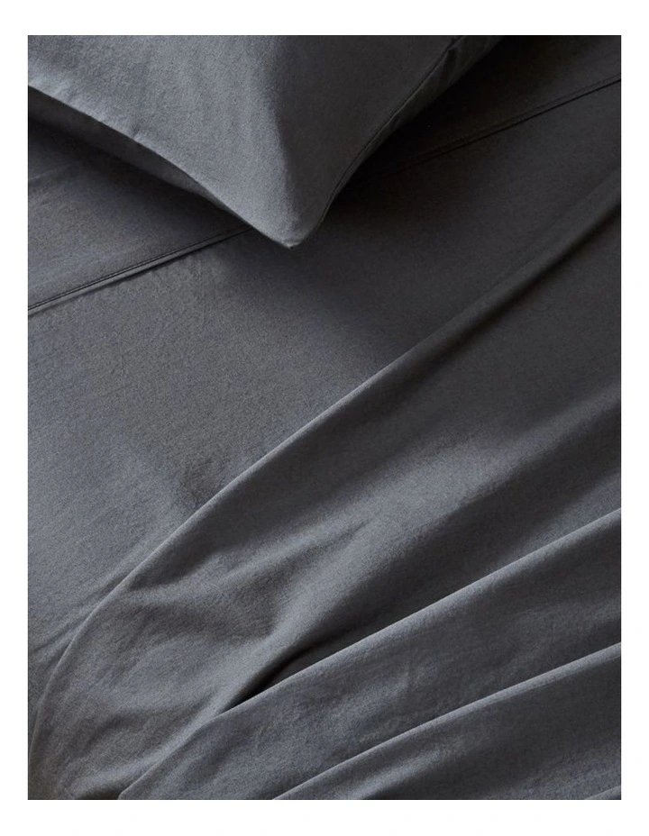 GIOIA CASA Vintage Washed Cotton Sheet Set in Charcoal image 3