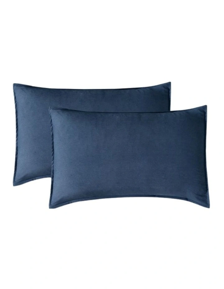 CleverPolly Vintage Washed Microfibre Sheet Set in Navy Blue image 6