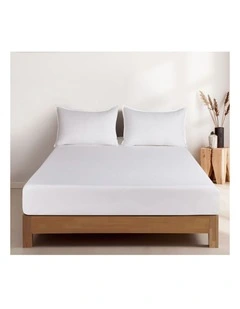 CleverPolly Vintage Washed Microfibre Fitted Sheet Set in White