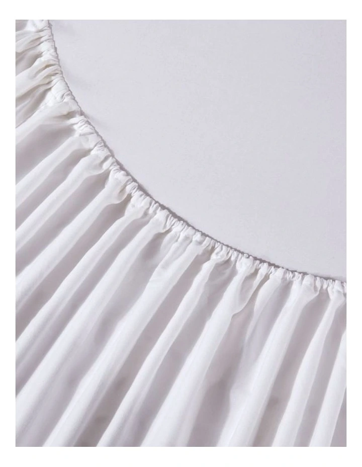CleverPolly Vintage Washed Microfibre Fitted Sheet Set in White image 4