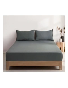 CleverPolly Vintage Washed Microfibre Fitted Sheet Set in Grey